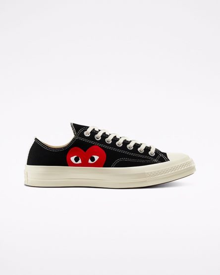 Dámské Boty Nízké Converse x Comme des Garçons PLAY Chuck 70 Černé Bílé Červené | CZ ERZA93